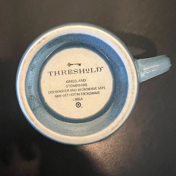 Threshold KINGSLAND Two-Toned Blue Stoneware Mug with Embossed Geometric Design - Picture 9 of 11